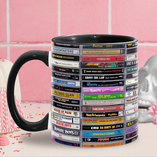 Retro Vibes: 80s & 90s Hip Hop Cassette Mug