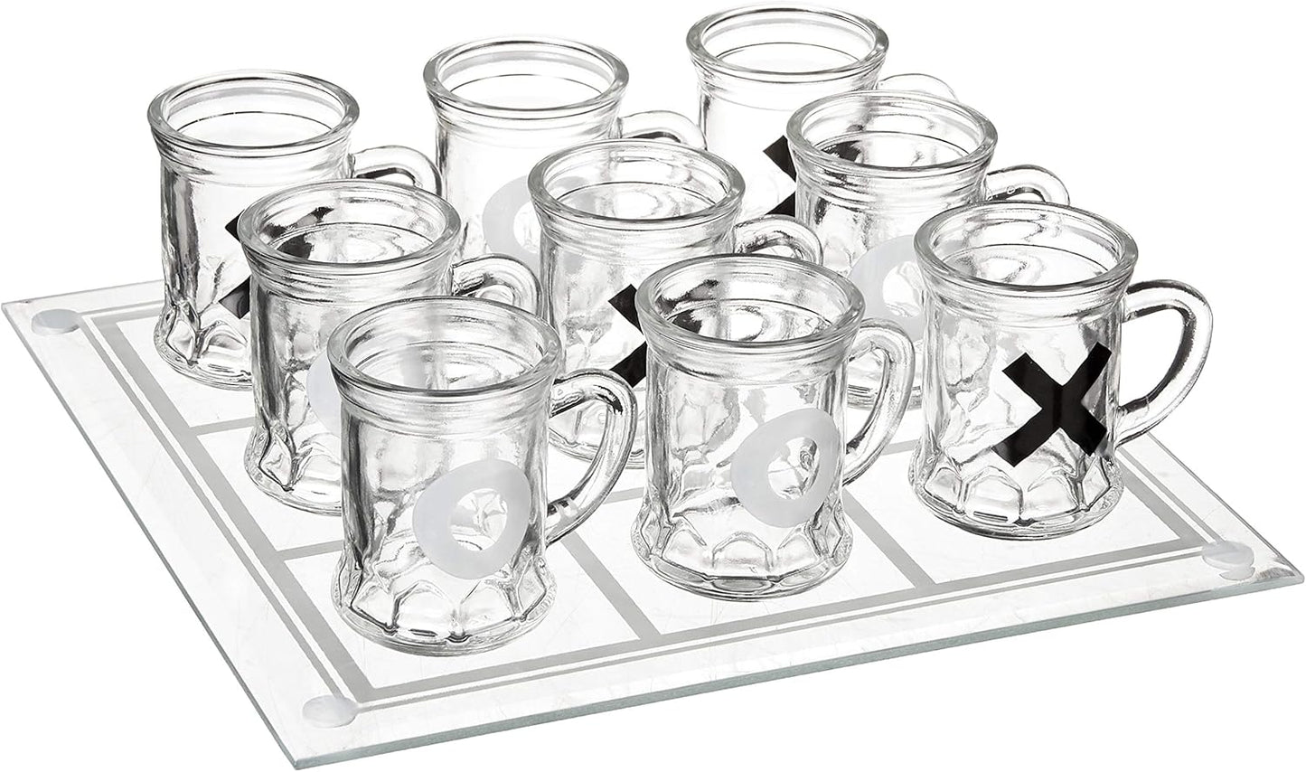 Jalite™wine fight Tic Tac Toe Drinking Shot Glass Set with Mini Beer Mugs: A Fun Twist on a Classic Game!